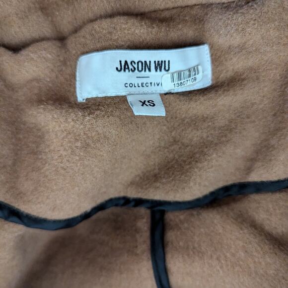 RTR Jason Wu Collective Drawstring Wool Coat xs (0-2) Peacoat slits Brown Tan - Picture 9 of 9